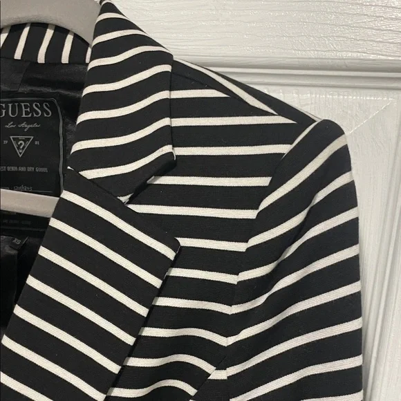 GUESS Women's Striped Blazer in Black and White - Picture 6 of 8
